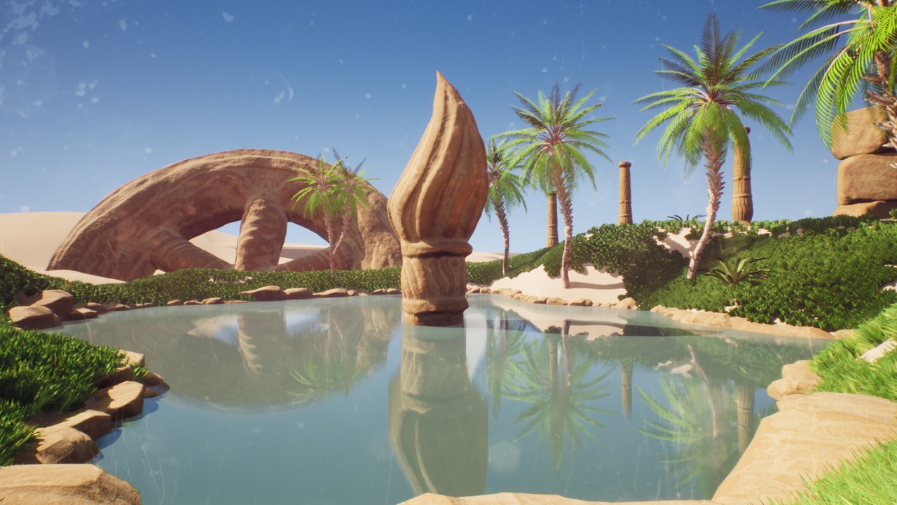 商品 Ancient Desert Oasis Temple Ruins w/Procedural Block Tiling System 的媒体 1