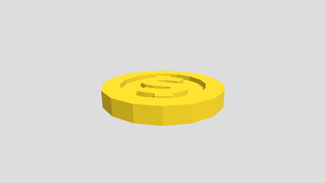 Low poly gold coin | Fab