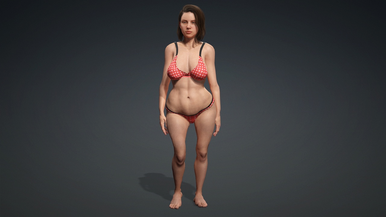 Media 1 for listing Realistic Curvy Female 3D Model – Game & Animation Ready | FBX, OBJ, Blender