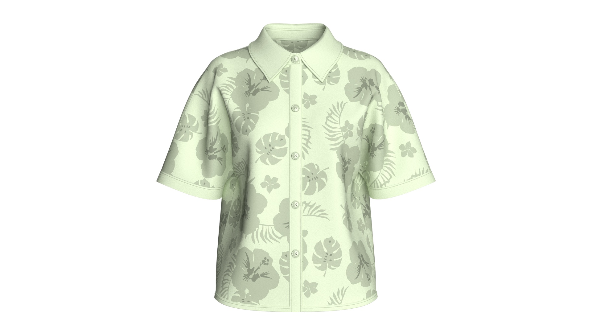 Media 1 for listing Girls Printed Short Sleeve Button - Up Shirt | High Poly
