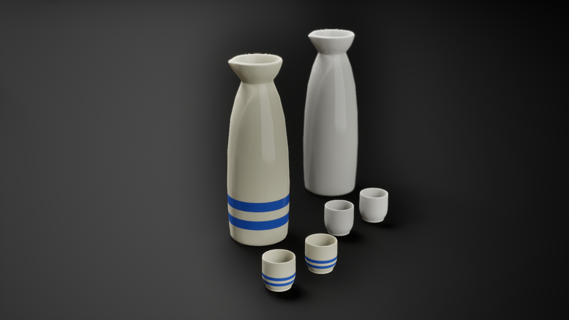 Sake Bottles and Cups | Set "A" | Free | Fab