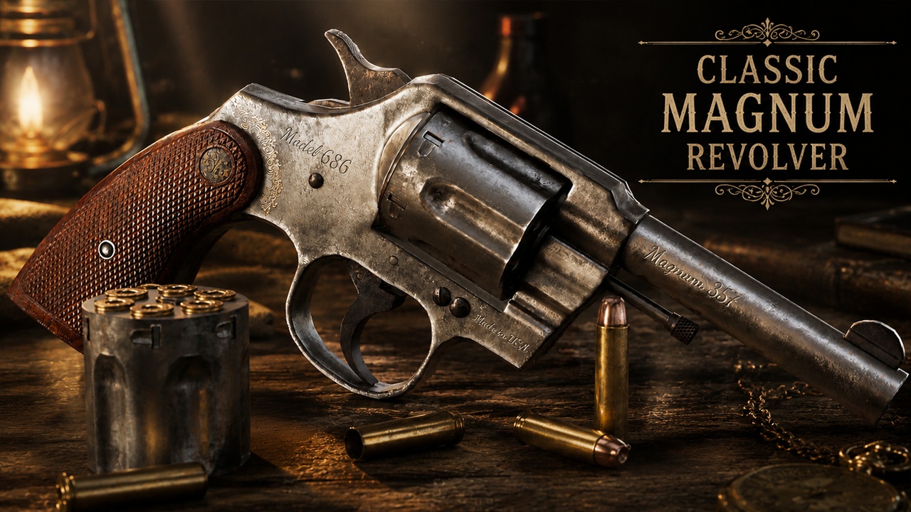 Media 1 for listing Magnum Revolver with Skin Pack- Game Ready, Rigged & Animated