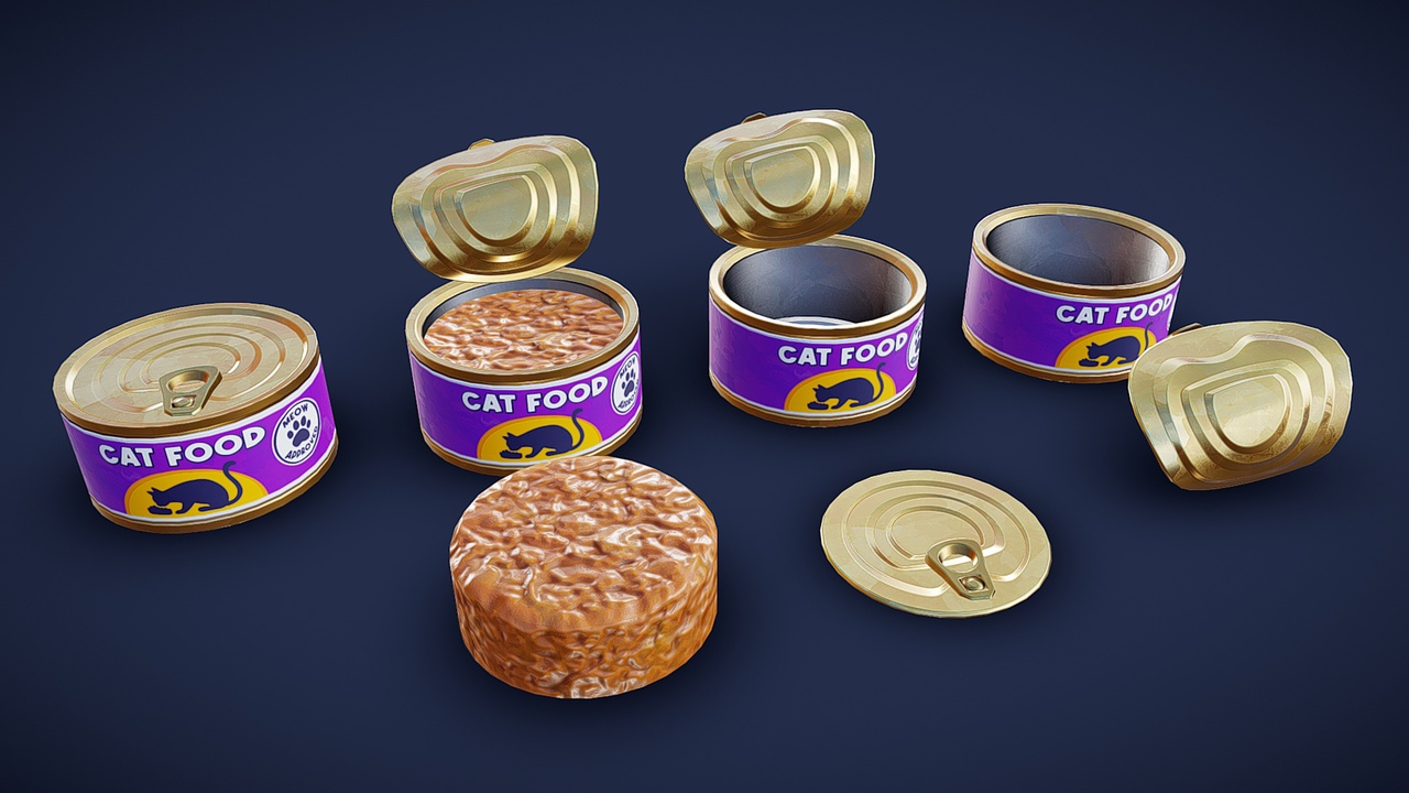 Media 1 for listing Stylized Cat Food Can - Game Ready