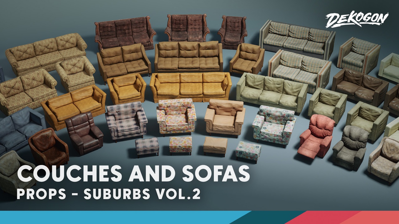 Media 1 for listing Suburbs VOL.2 - Couches and Sofas (Nanite and Low Poly)