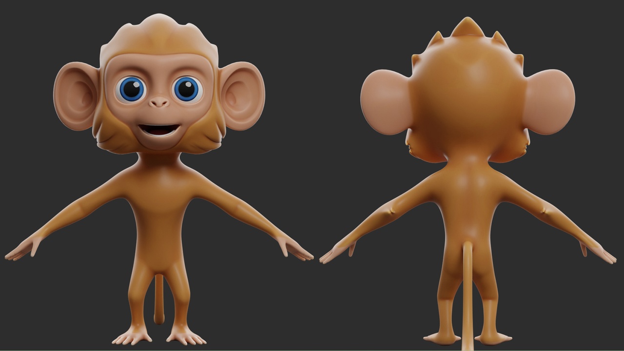 Media 1 for listing Monkey 2 Cartoon - Topology + UV Map