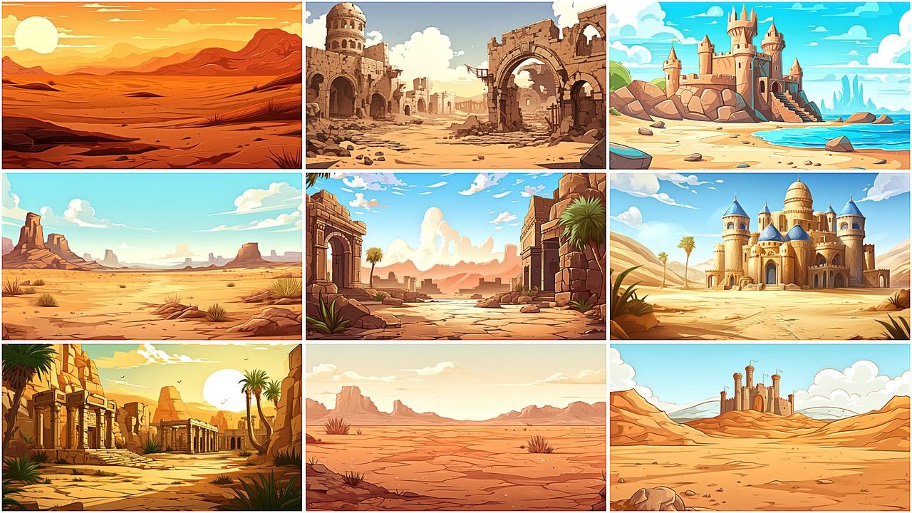 Media 1 for listing BACKGROUND - Cartoon Desert 2