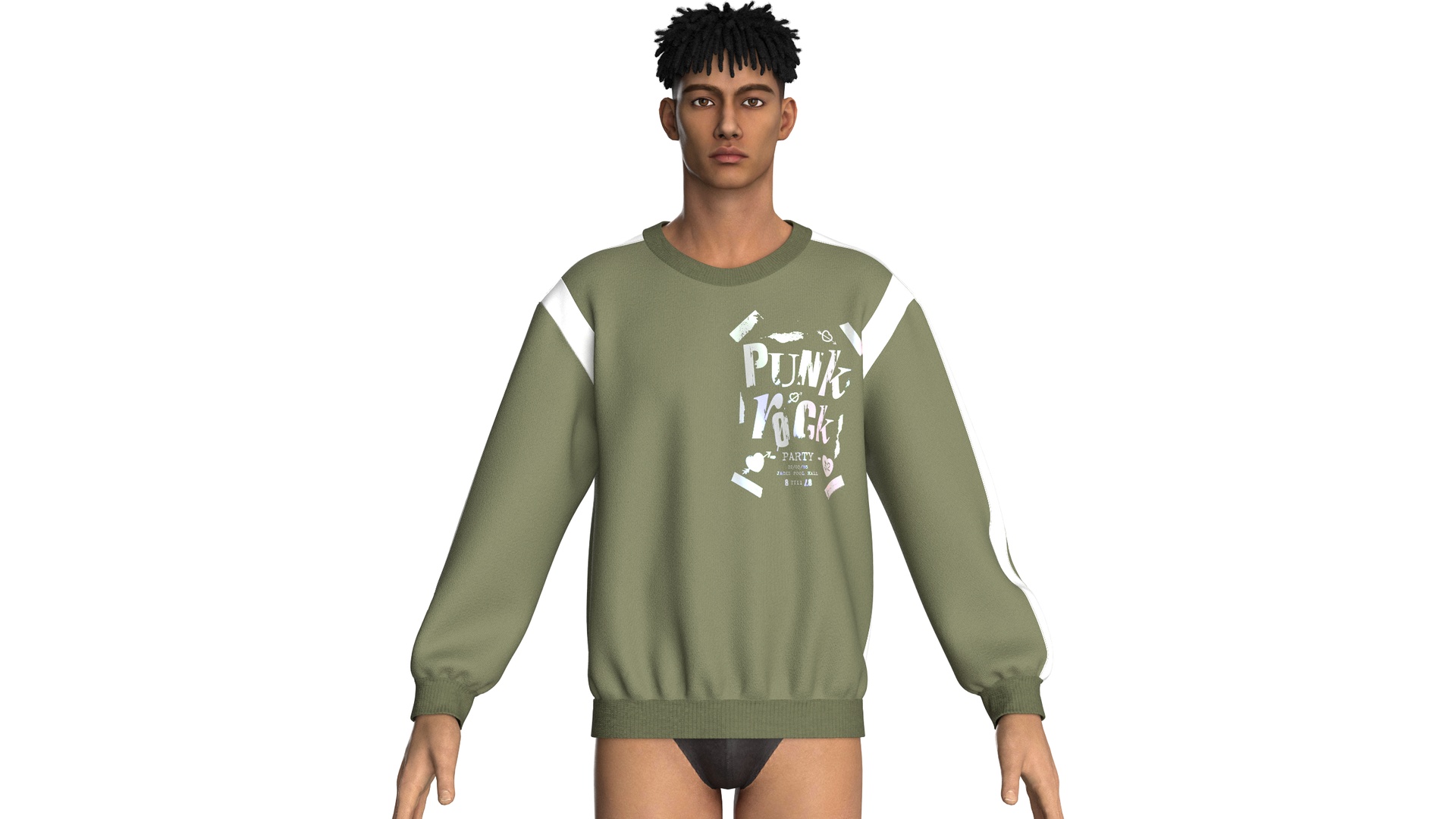 Media 1 for listing Men Iridescence Printed Sweatshirt | High Poly