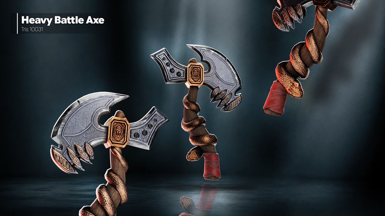 Media 1 for listing Stylized Medieval Axe Pack - 4 Variants