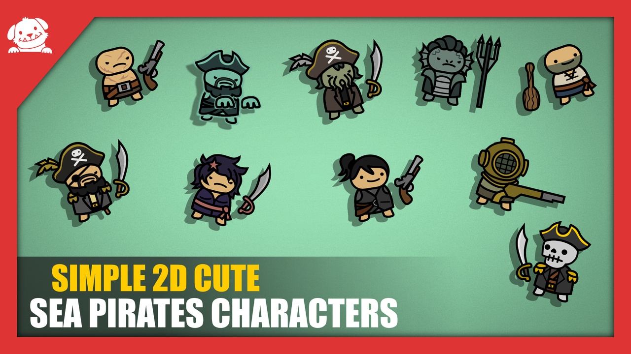 Media 1 for listing Simple 2D Cute Sea Pirate Characters