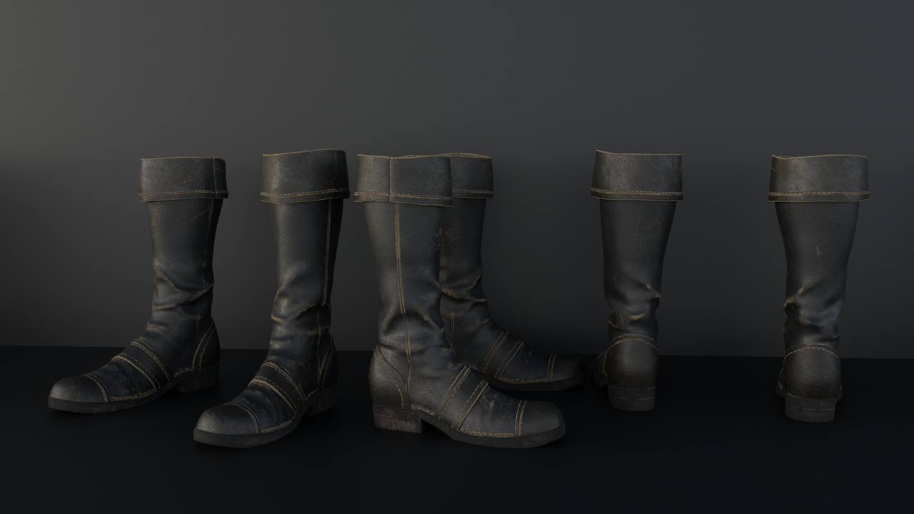 Media 1 for listing High quality Medieval Boots Low and High poly 8 colors