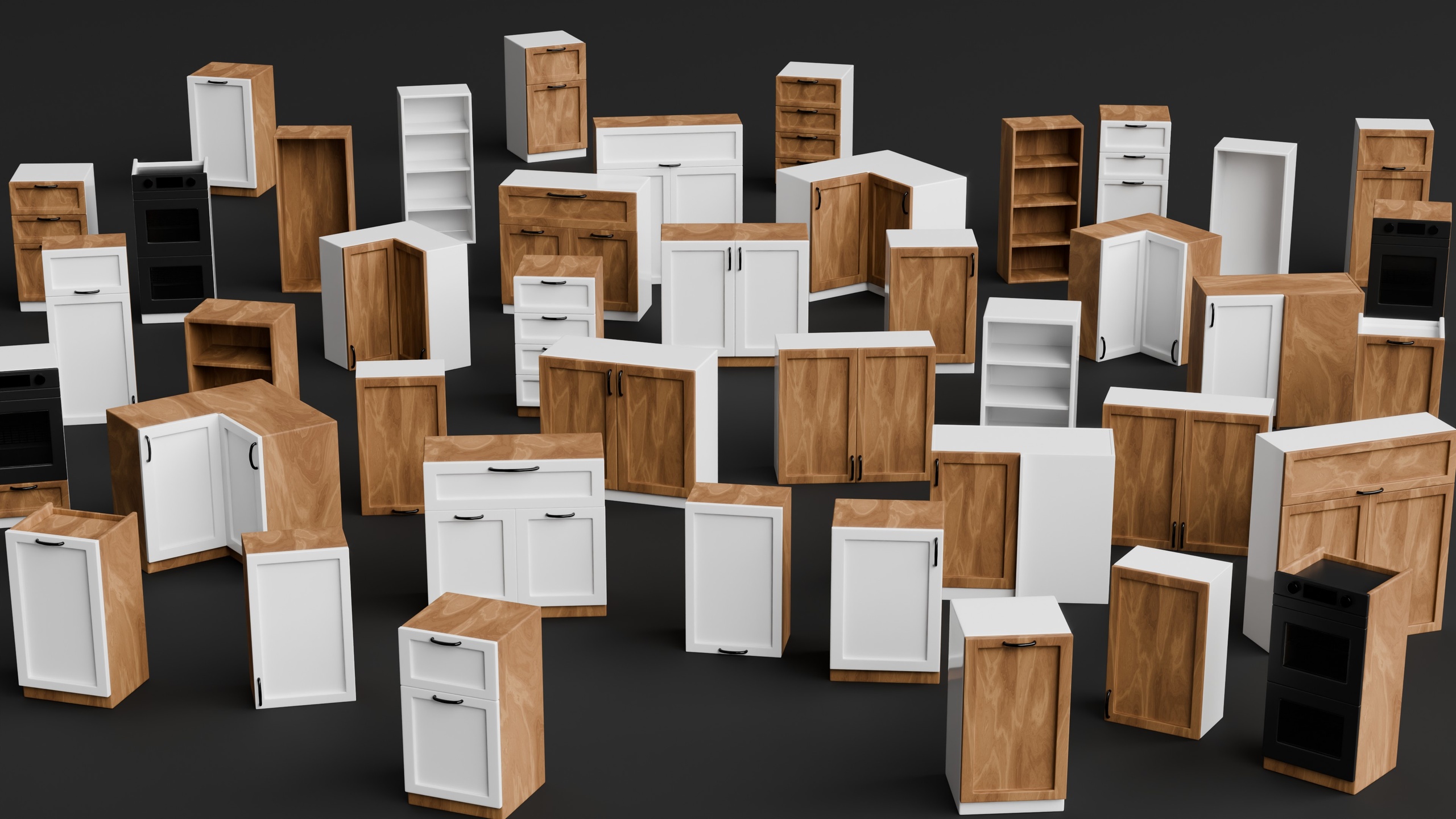 Media 1 for listing Modern Kitchen Cabinets 3D Model Pack