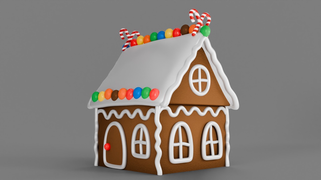 Media 1 for listing Stylized Gingerbread House (Candy & Icing)