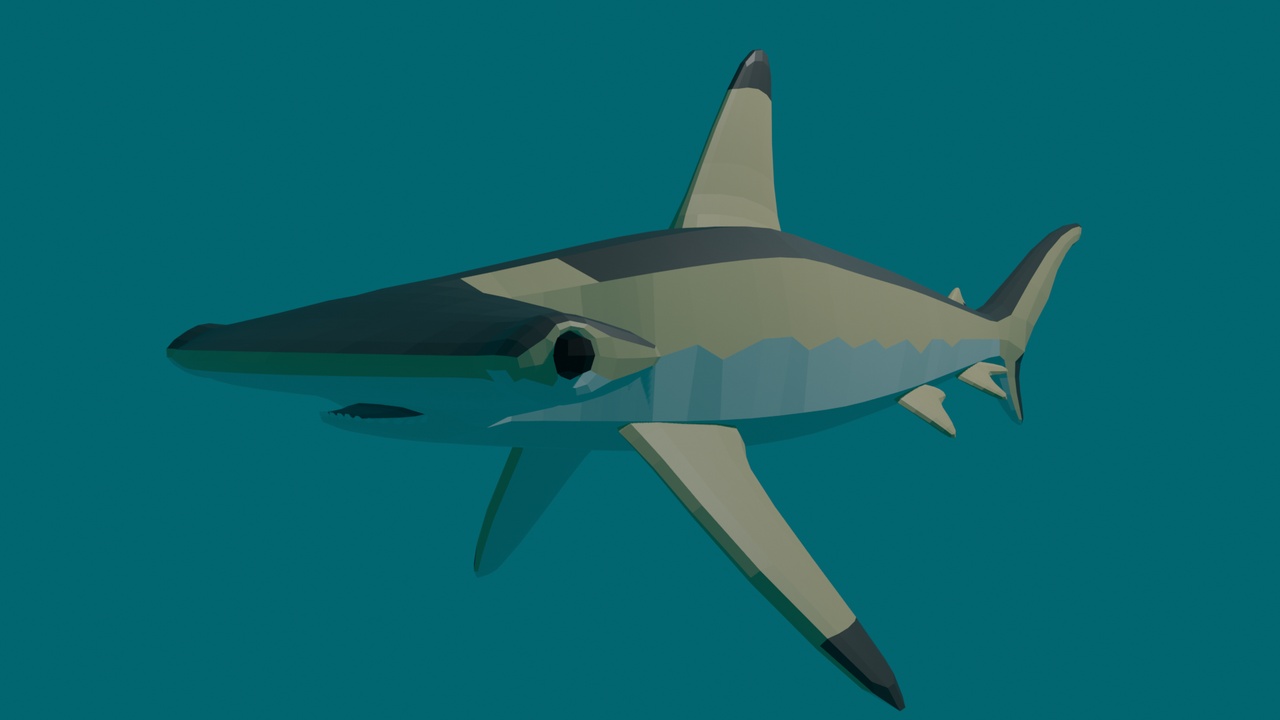 Media 1 for listing LowPoly Hammerhead Shark