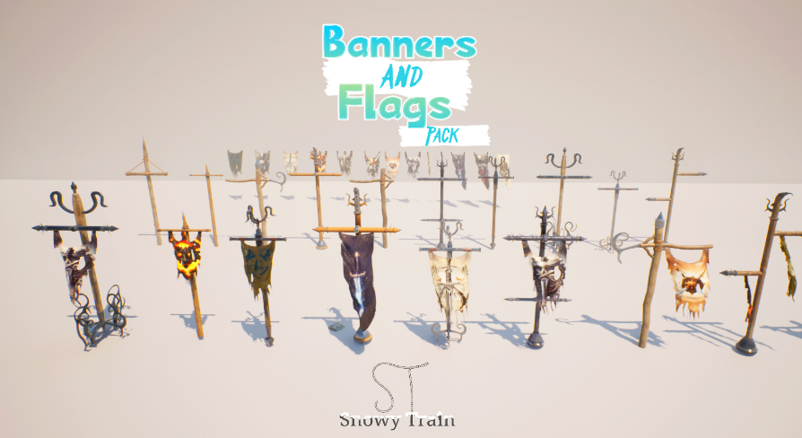 Banners Flags V1 | Fab