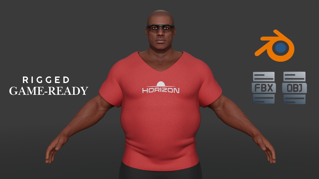 Mr. Bigg – Stylized Rigged Male Character with Realistic Textures 제품 등록을 위한 미디어 1개