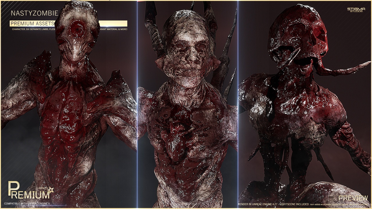 Media 1 for listing Nastyzombie Bundle 02 - Premium Assets + Extra | STIGMA STUDIOS