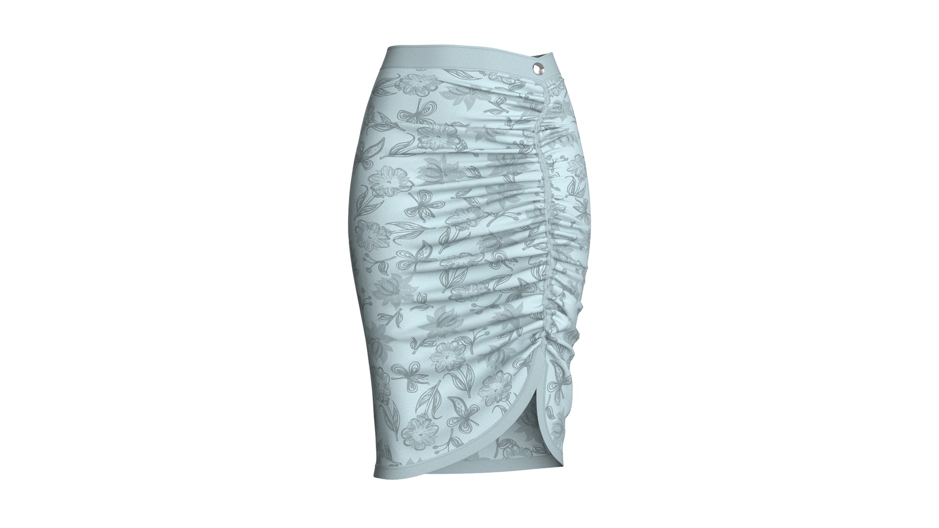 Media 1 for listing Girls Printed Side - Slit Midi Skirt | High Poly