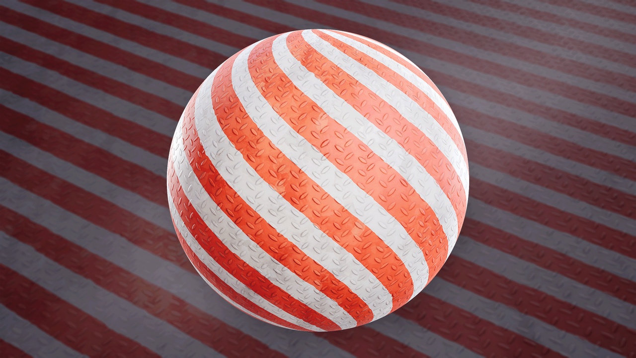 Stylized Painted Metal Stripes 01B - Material | Fab