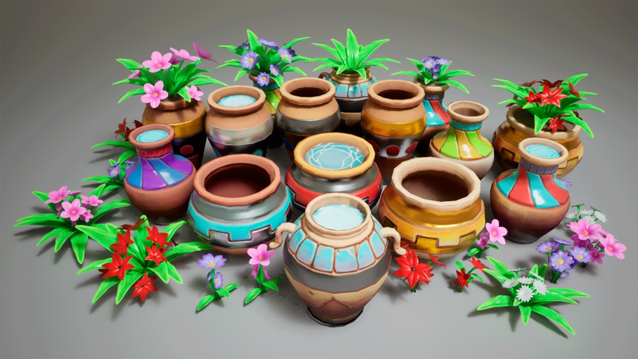 Media 1 for listing Stylized Flowers Pots