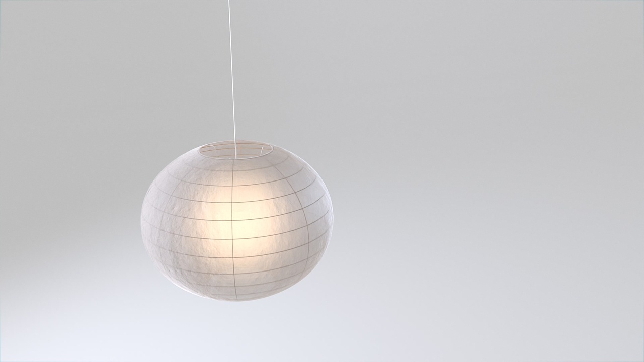 Media 1 for listing Japandi Washi Paper Pendant Lamp - 3D Model Blender FBX