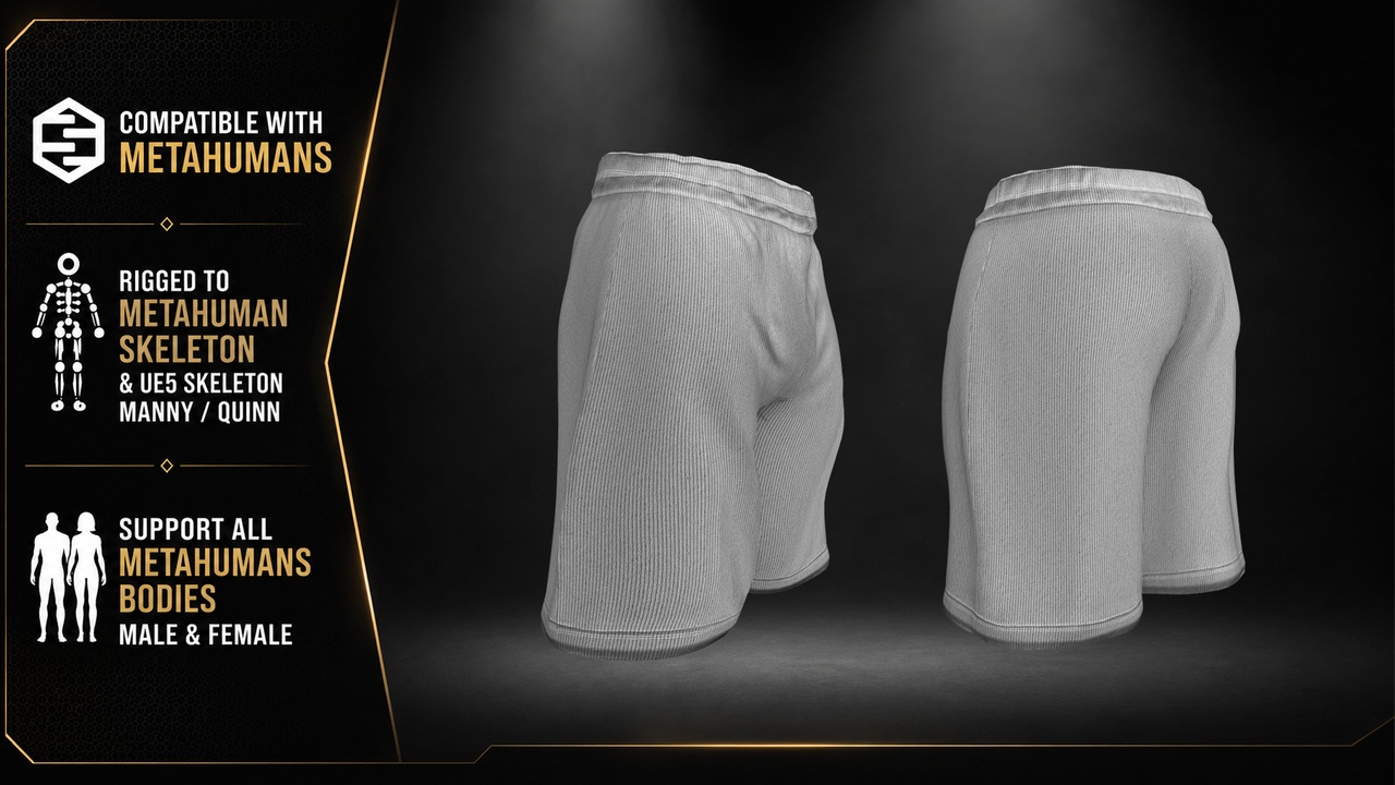 Media 1 for listing MetaHuman Casual Shorts Outfit