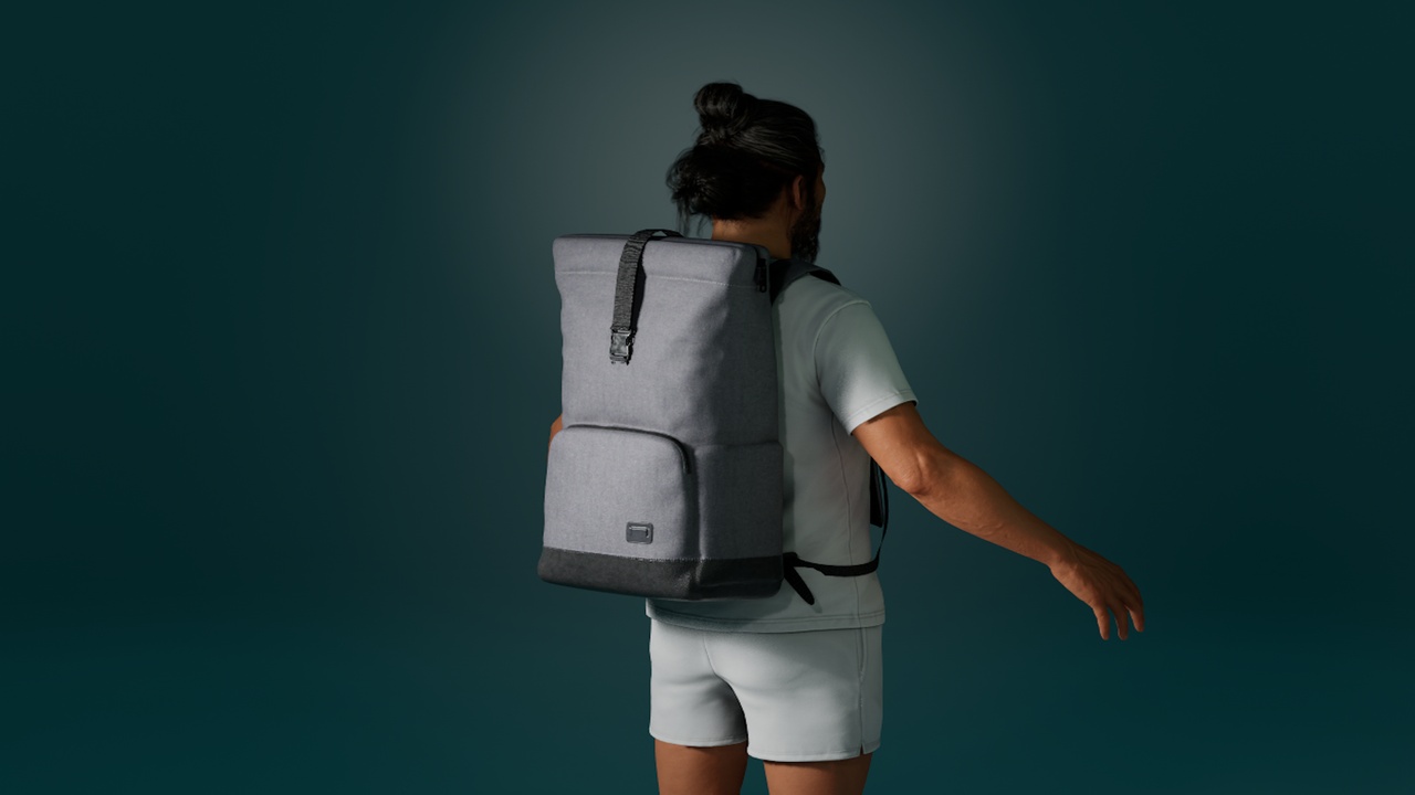 Media 1 for listing Realistic Roll Top Backpack Bag - Metahuman Compatible - Parametric