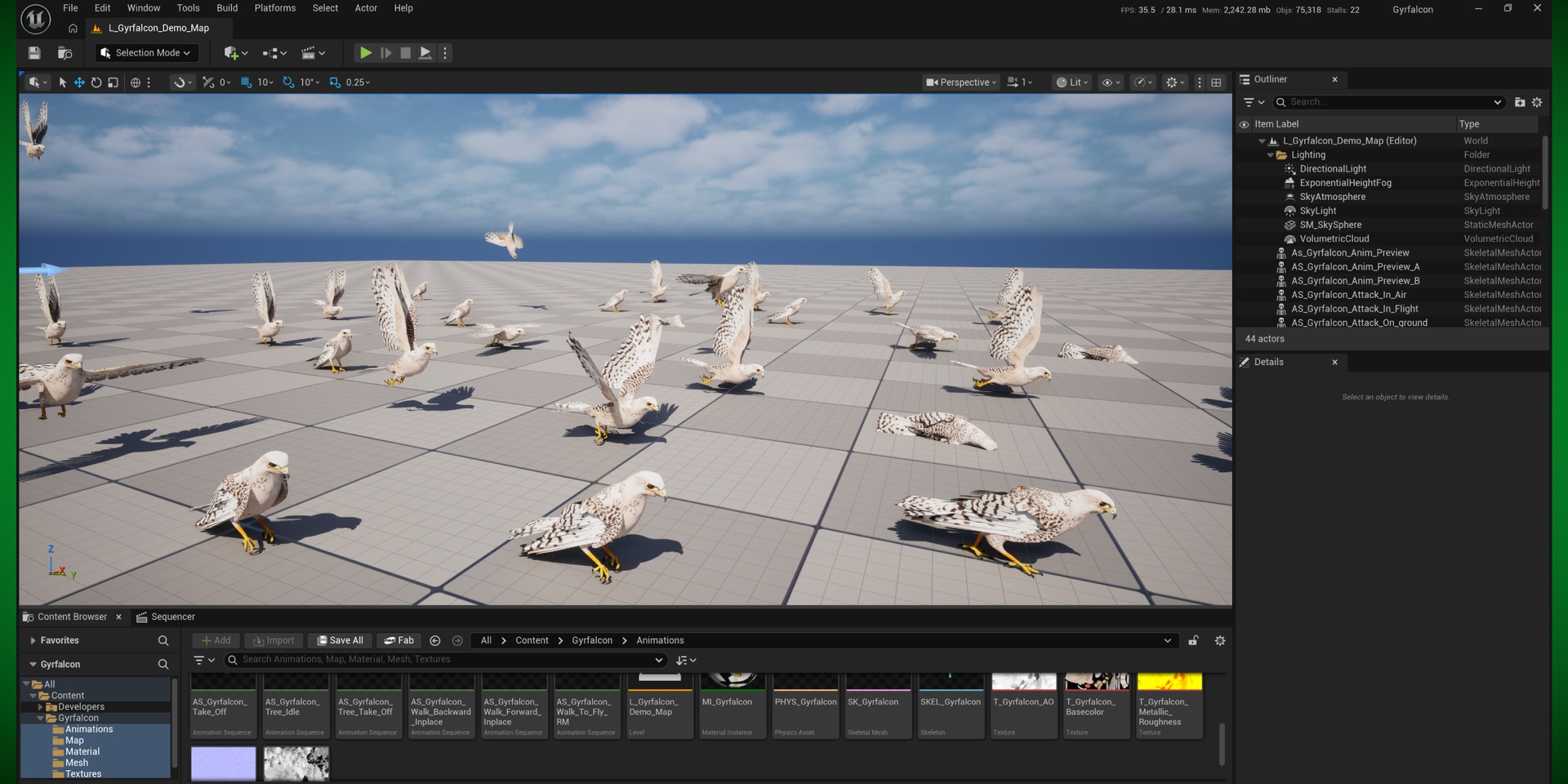 Media 1 for listing Gyrfalcon Bird (Game Ready)