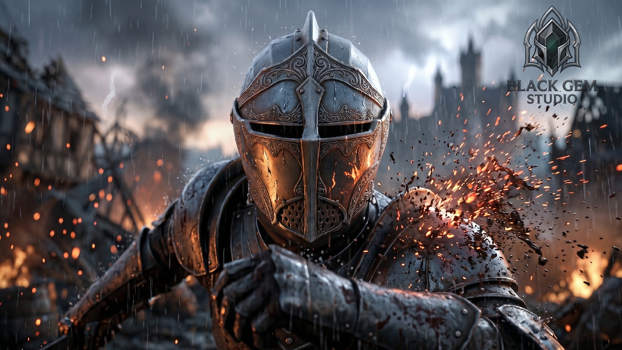 Media 1 for listing Ashen Crusader Battle Helmet for Dark Medieval Metahuman Warriors
