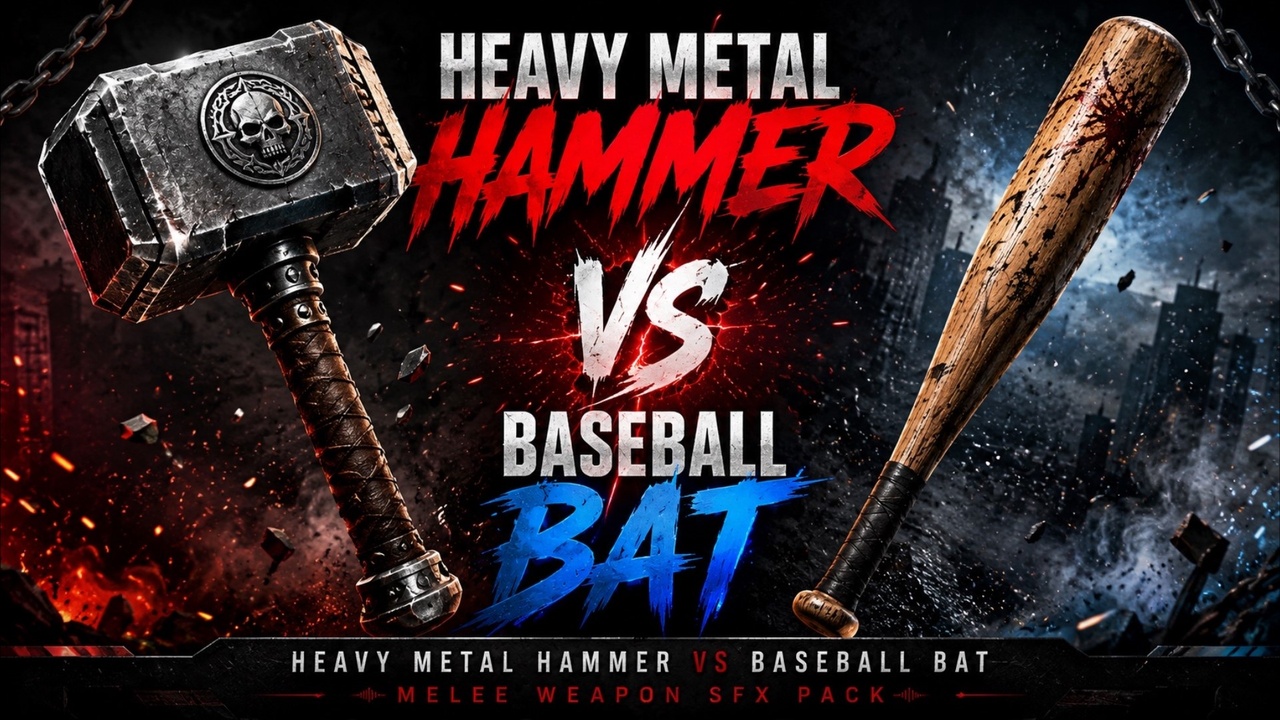 Media 1 for listing Heavy Metal Hammer & Baseball Bat Melee Weapon SFX Pack