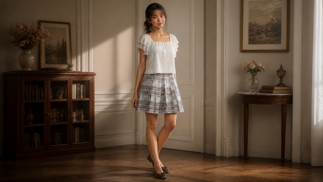 Media 1 for listing Casual Summer Outfit for MetaHuman – Blouse, Skirt & Shoes (Realistic Set)