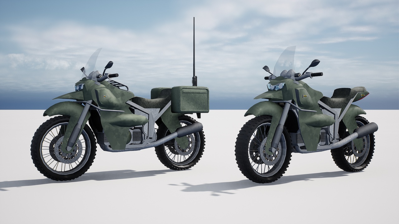 Media 1 for listing Military Motorbike – Modular 3D Model