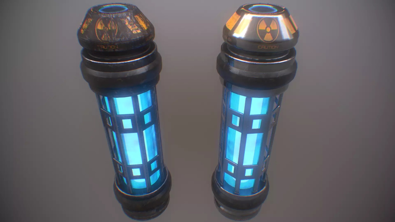 Media 1 for listing PBR Retro Sci-Fi Energy Cell - Game Ready 3D Prop (with LODs)