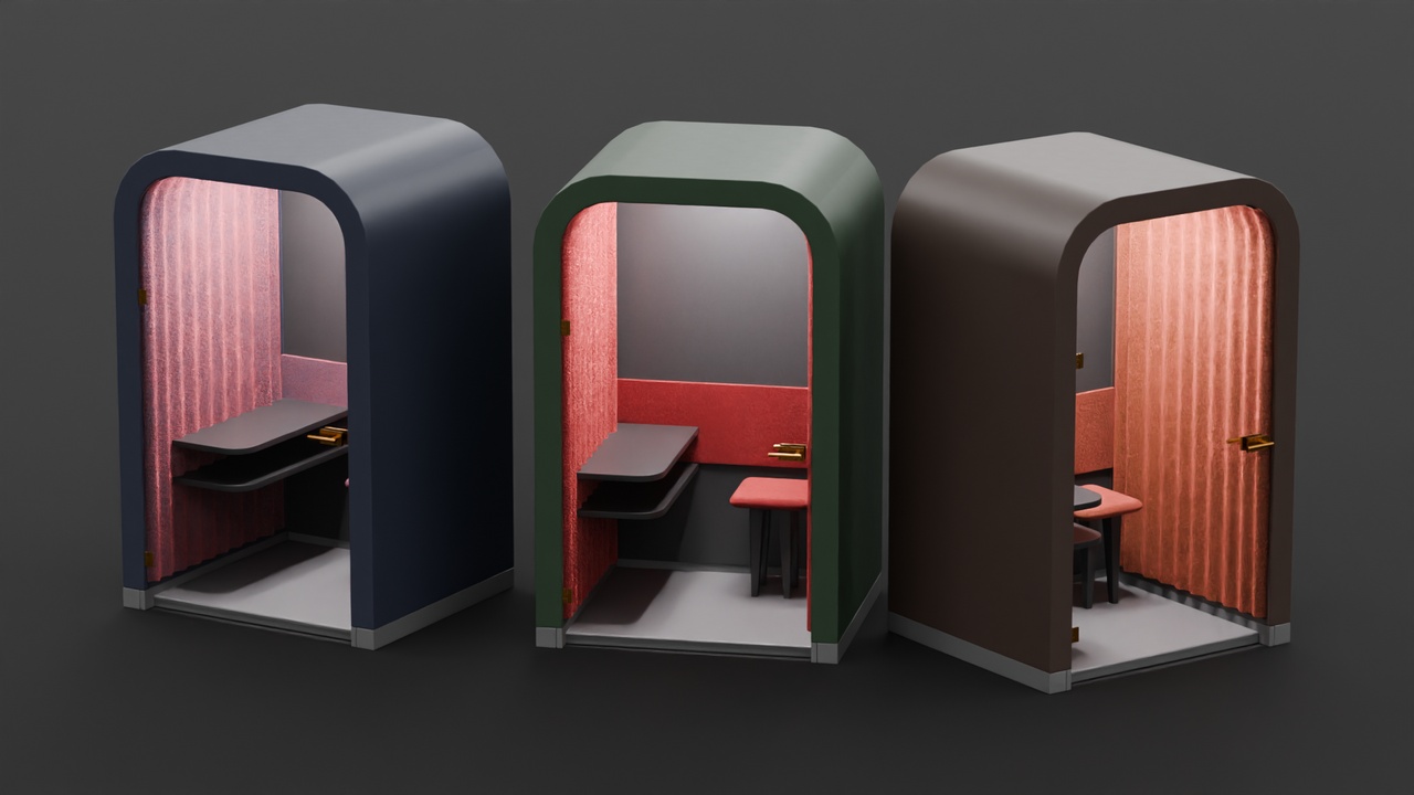 Media 1 for listing Modern Acoustic Office Phone Booth Collection