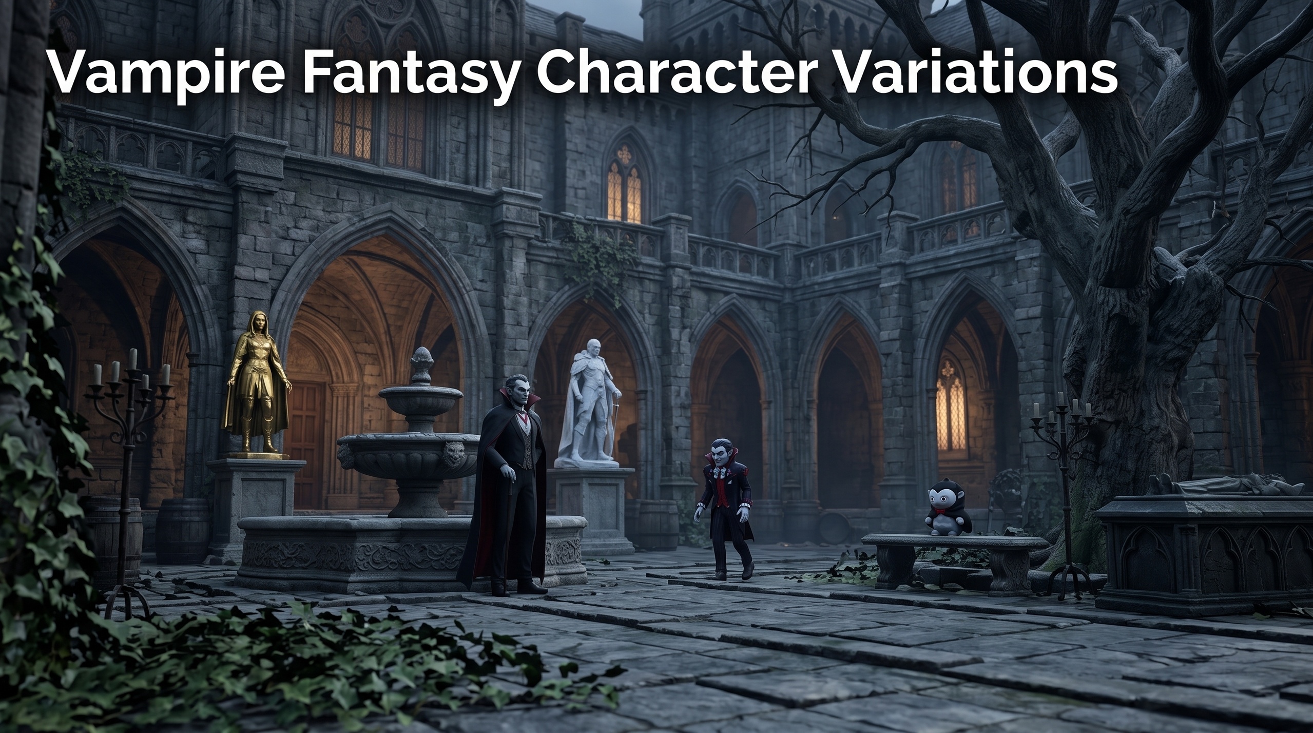 Media 1 for listing Vampire Fantasy Character Variations 3D Asset Pack