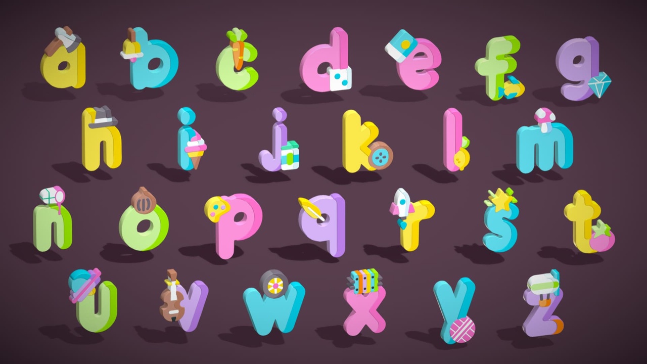 Média 1 pour l'article Toon Alphabets - Low Poly Cartoon Pack 3 - Kids Learning 3D Assets - Letters