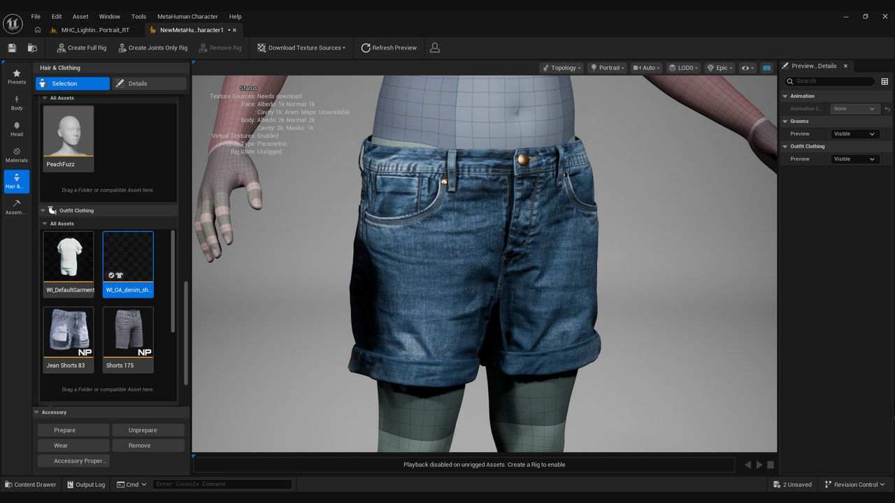 Media 1 for listing 3D Shorts Collection for Metahumans 1 - MHPKG