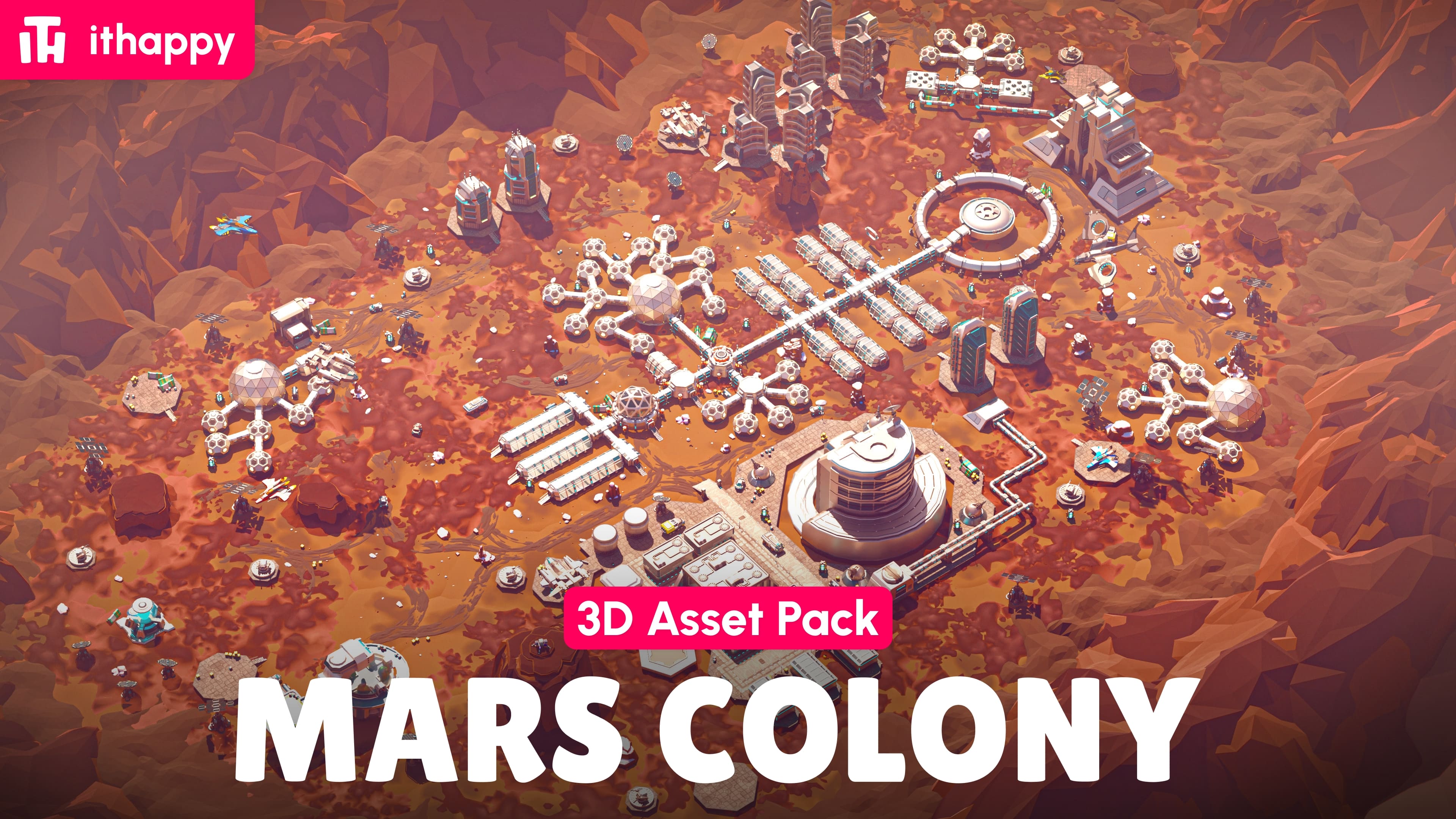 Mars Colony - Low Poly 3D Models Pack | Fab