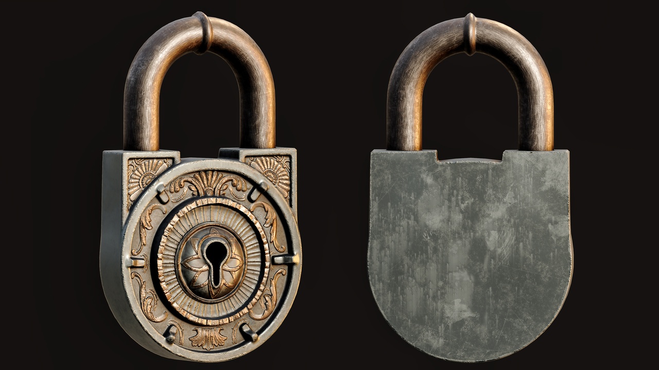 商品 Fantasy Padlock with Key 2  – Game Ready Asset 的媒体 1