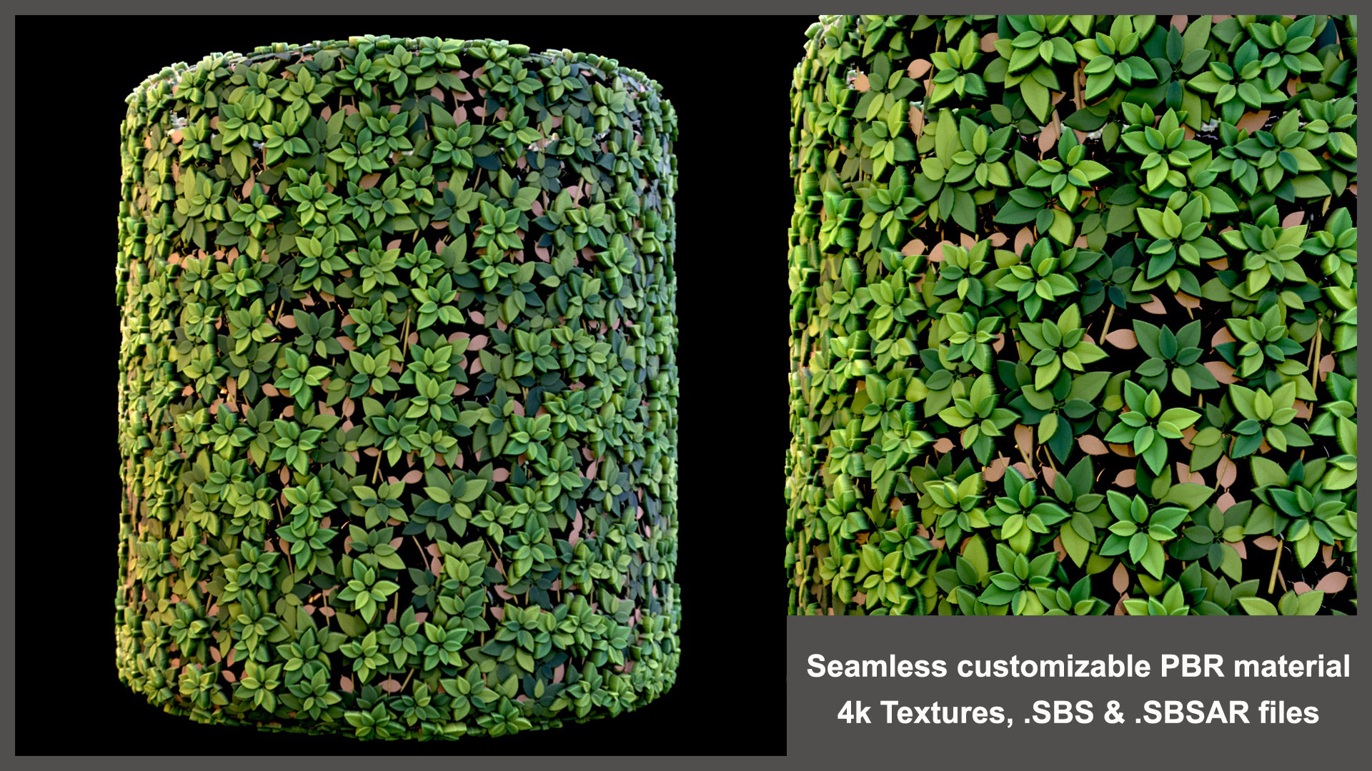 Stylized Bush customizable Substance PBR material and textures SBS ...