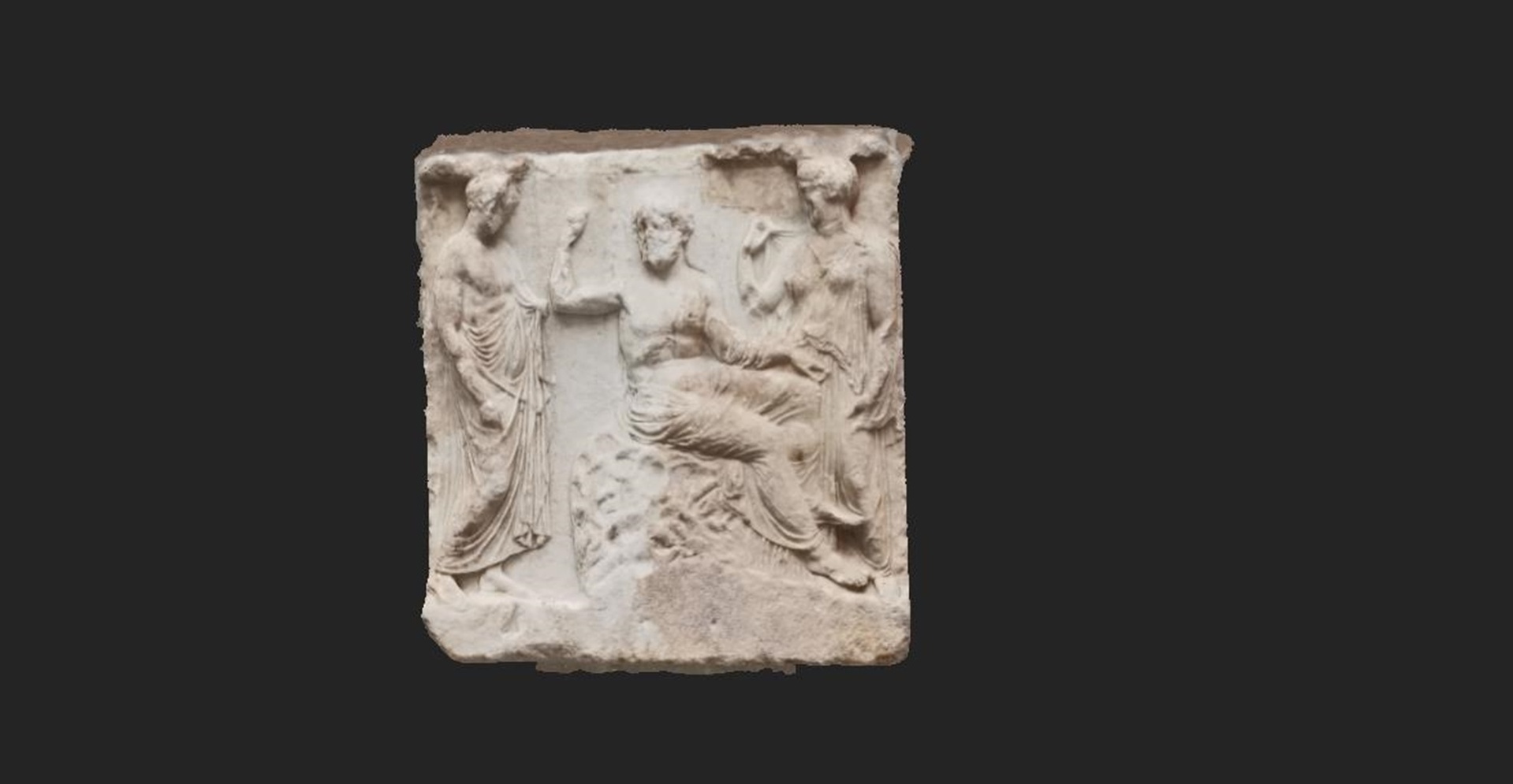Media 1 for listing The relief depicting the fulfillment of a vow by Asclepius and Hygeia from Greek