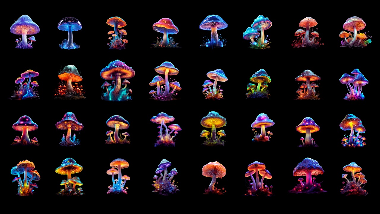 Media 1 for listing Fluorescent Mushrooms V2 - Icons