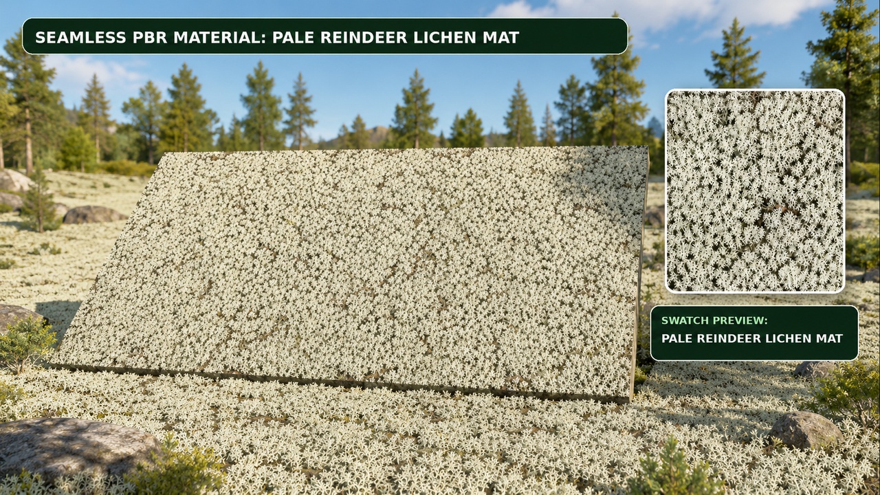 Media 1 for listing Moss & Lichen Forest Ground Rock Materials - 10 Seamless 4K PBR Textures UE5