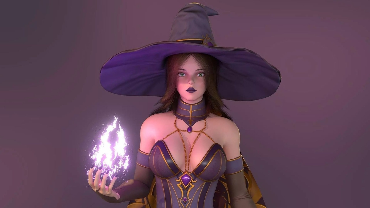 Media 1 for listing Witch of Power – Stylized Female Sorceress | Fully Rigged | Unity & Unreal Ready