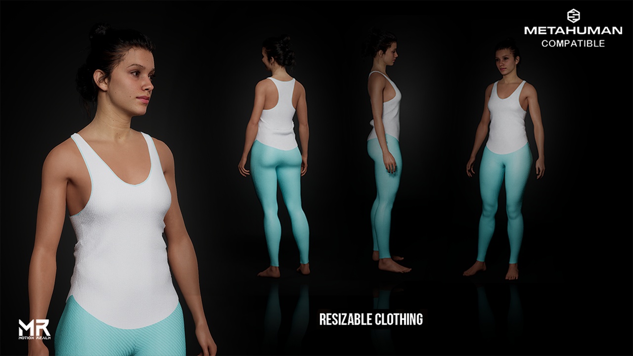 Media 1 for listing MetaHuman Gym Outfit – Woman's Workout Athletic Wear