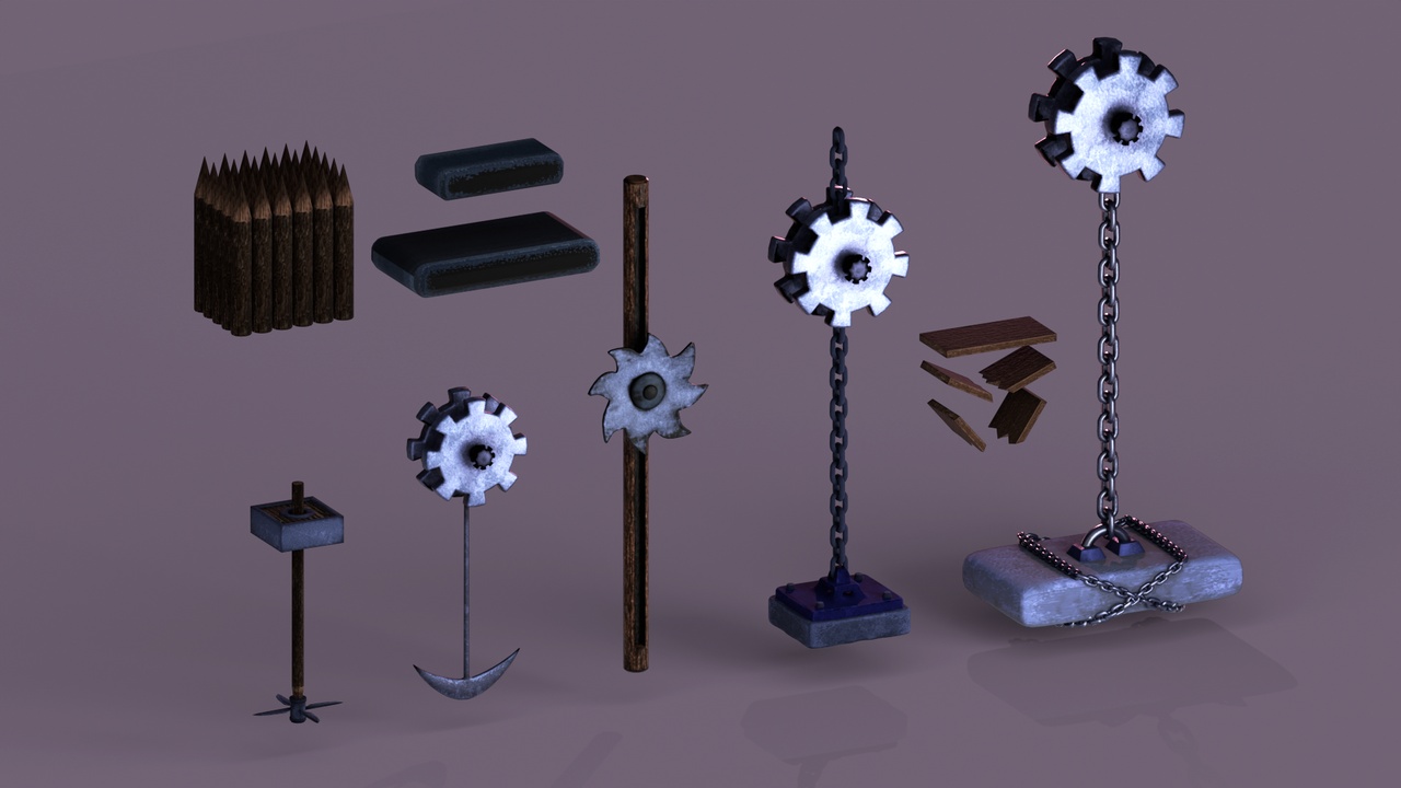Media 1 for listing Pixel-Style Dungeon Trap Pack – Spikes, Chains, Gears & Hazards