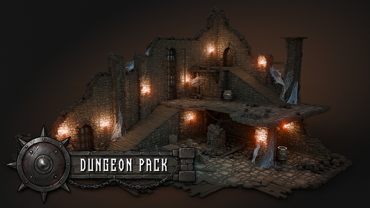 Media 1 for listing 3DT Dungeon Kitbash Pack - Stylized Asset Collection