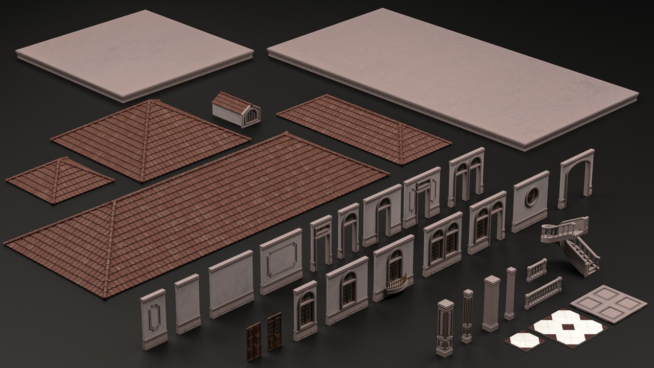 Media 1 for listing CLASSIC EUROPEAN KITBASH MODULAR BUILDING WITH INTERIOR 02