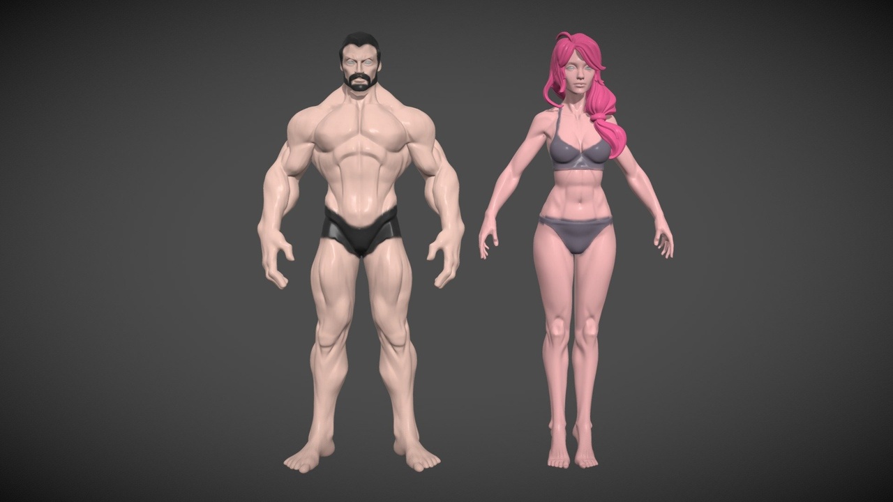 Media 1 for listing Stylized Male & Female Character Base Pack