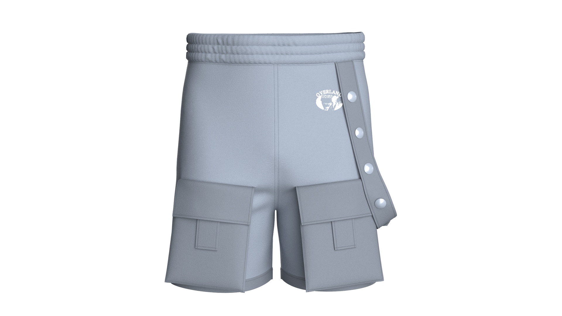Media 1 for listing Men Front Button Strap Flap Pocket Shorts | High Poly