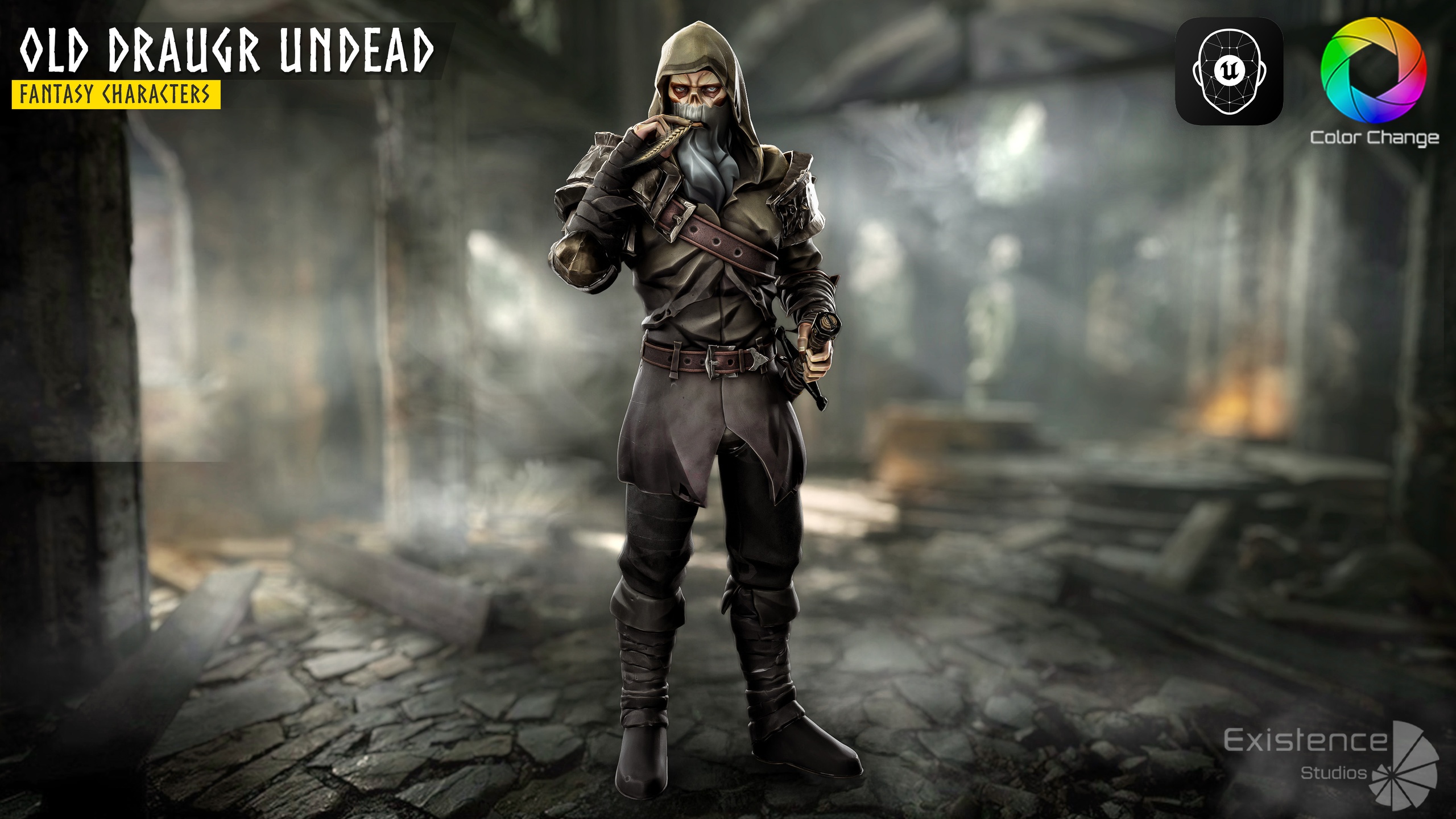 Media 1 for listing Old Undead Draugr - Stylized Zombie Warrior - Norse Fantasy Medieval Enemy - #72